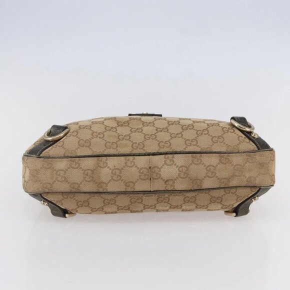 GUCCI GG Canvas Abbey Shoulder Bag Beige Gold - Picture 5 of 16